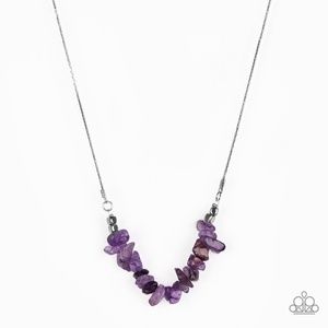 Beautiful purple amethyst stone necklace.